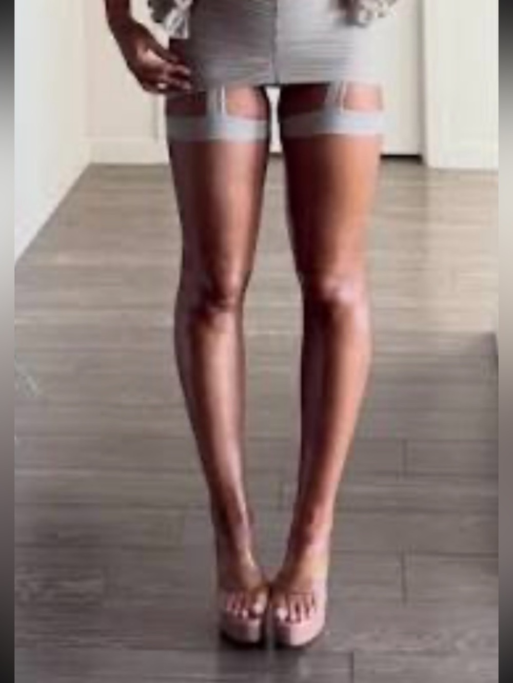 Sheer Gray Thigh Bands for Smooth Hold Lingerie